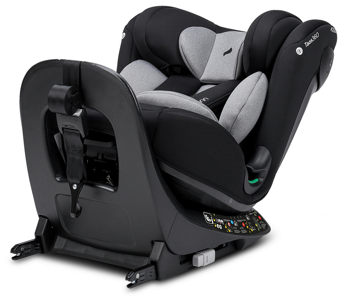 REBOARDER-KINDERSITZ Taos360  - Hellgrau/Schwarz, Basics, Kunststoff/Textil (44/59.5cm) - Osann