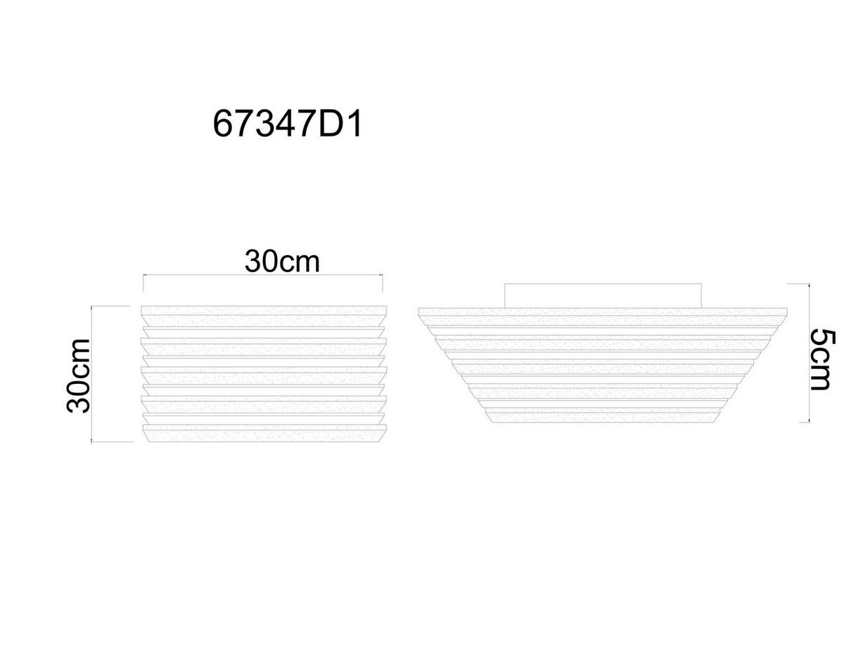 LED-DECKENLEUCHTE    30/30/5 cm  - Weiss/Dunkelbraun, Natur, Holzwerkstoff/Kunststoff (30/30/5cm) - Globo