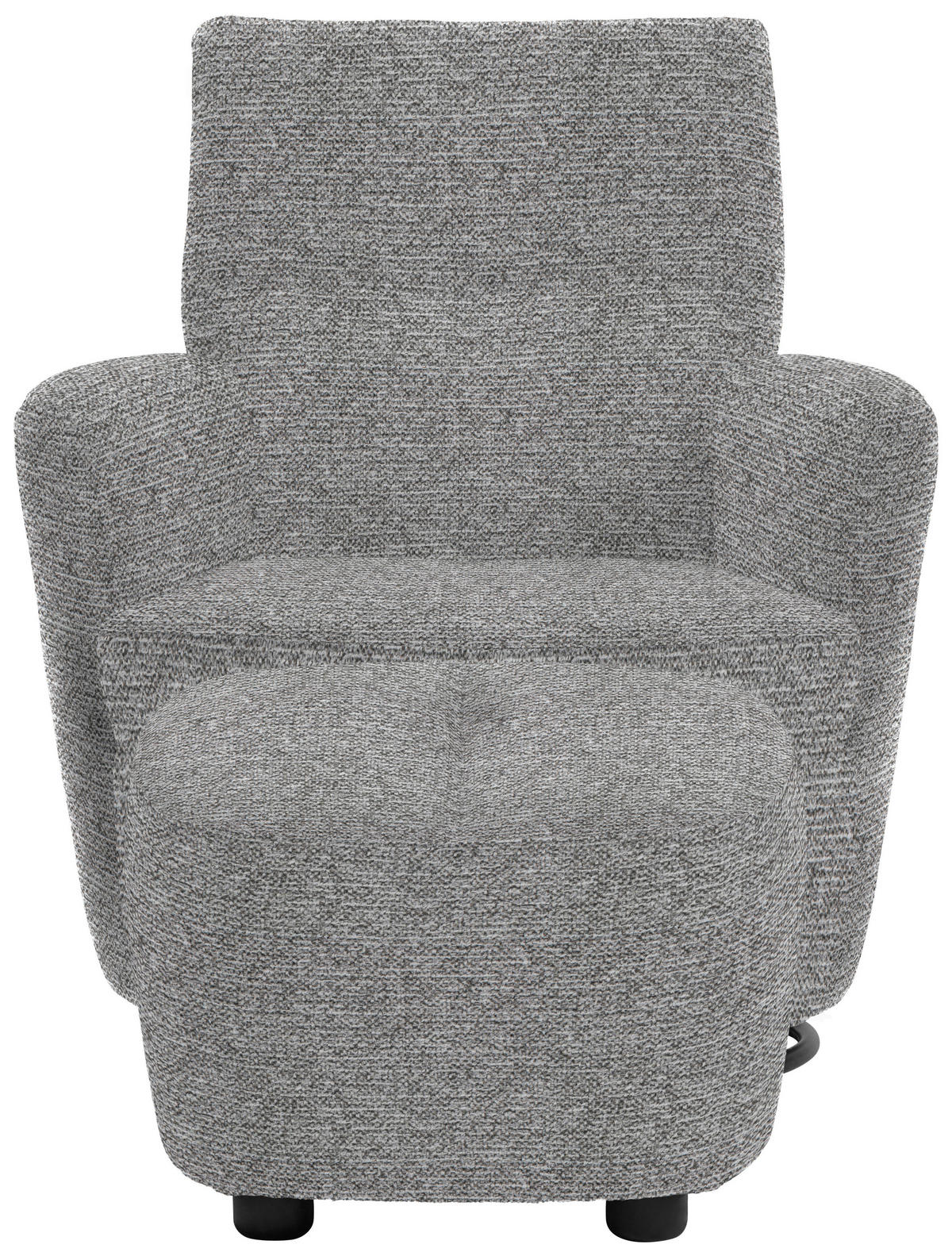 SESSEL in Chenille, Flachgewebe Hellgrau  - Hellgrau/Schwarz, Design, Textil/Metall (81/92/84cm) - Xora