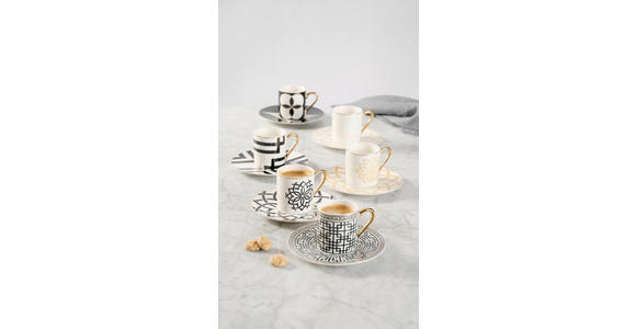 TASSENSET 12-teilig - Goldfarben/Schwarz, Trend, Keramik - Novel