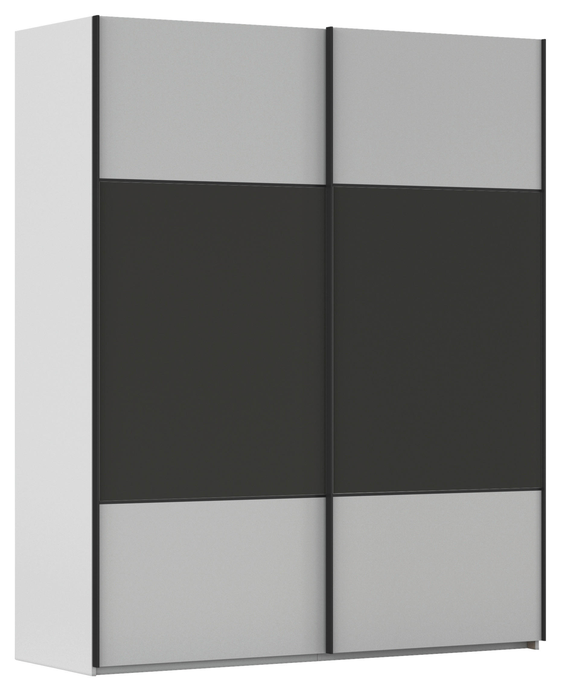 SCHWEBETÜRENSCHRANK 162/223/68 cm 2-türig Grau, Graphitfarben  - Schwarz/Graphitfarben, KONVENTIONELL, Holzwerkstoff/Metall (162/223/68cm) - Novel