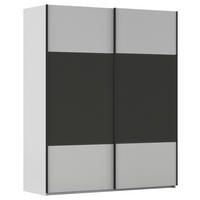 SCHWEBETÜRENSCHRANK 162/223/68 cm 2-türig Grau, Graphitfarben  - Schwarz/Graphitfarben, KONVENTIONELL, Holzwerkstoff/Metall (162/223/68cm) - Novel