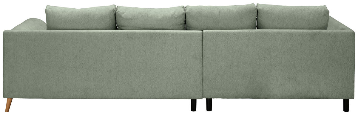 ECKSOFA Hellgrün Flachgewebe  - Buchefarben/Hellgrün, KONVENTIONELL, Holz/Textil (202/306cm) - Carryhome