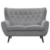 2-SITZER-SOFA Cord Hellgrau  - Hellgrau/Schwarz, Design, Holz/Textil (137/101/95cm) - Stylife