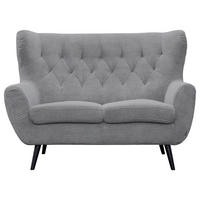 2-SITZER-SOFA Cord Hellgrau  - Hellgrau/Schwarz, Design, Holz/Textil (137/101/95cm) - Stylife