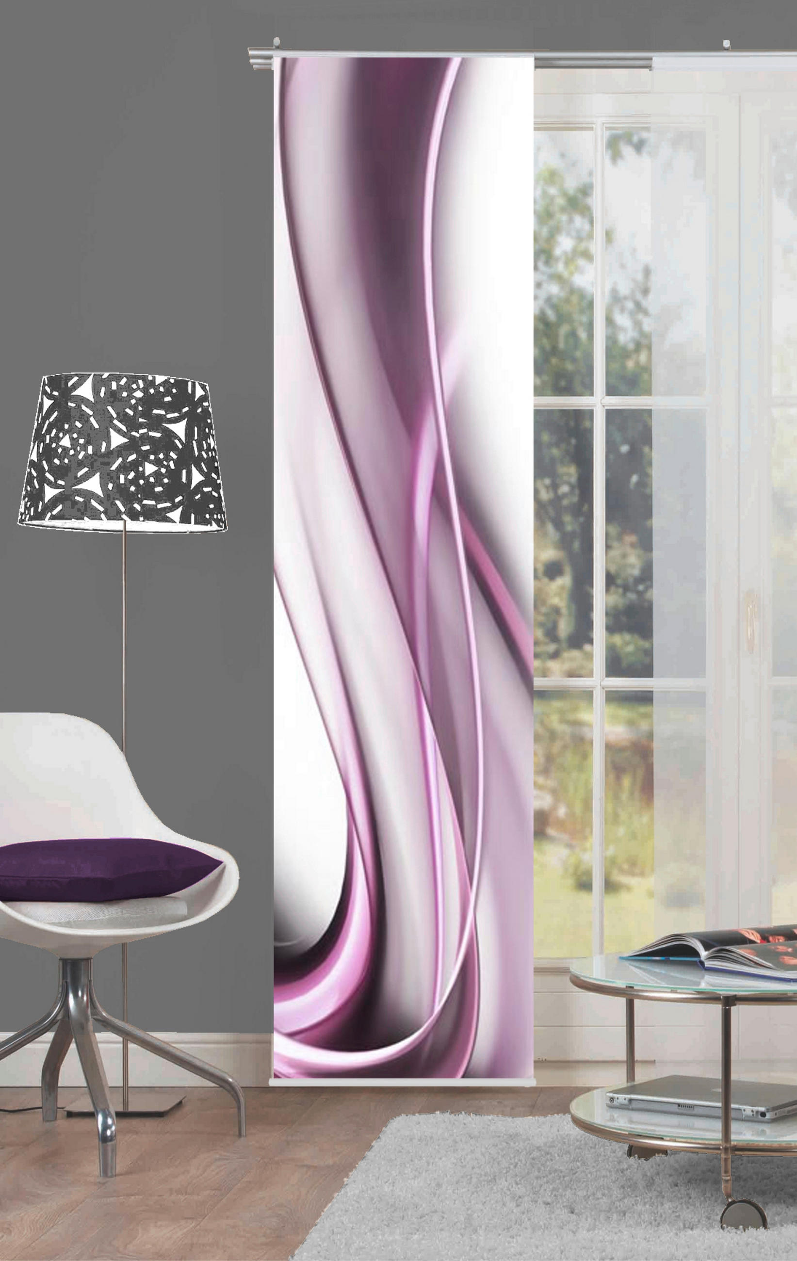 FLÄCHENVORHANG in Beere blickdicht  - Beere, Design, Textil (60/245cm)