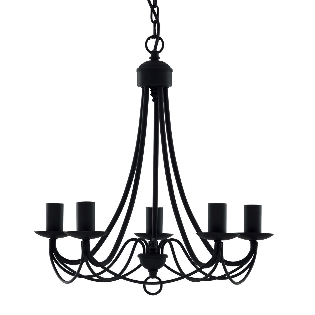 KRONLEUCHTER 46/120 cm   - Schwarz, KONVENTIONELL, Metall (46/120cm)