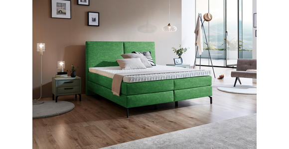 BOXSPRINGBETT 200/200 cm in Grün - Schwarz/Grün, KONVENTIONELL, Textil/Metall (200/200cm) - Dieter Knoll
