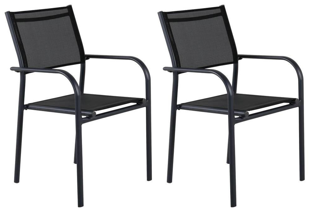 STAPELSESSEL Aluminium Schwarz  - Schwarz, KONVENTIONELL, Metall (56/90/55cm) - Gardenson