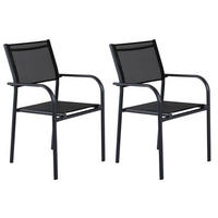 STAPELSESSEL Aluminium Schwarz  - Schwarz, KONVENTIONELL, Metall (56/90/55cm) - Gardenson