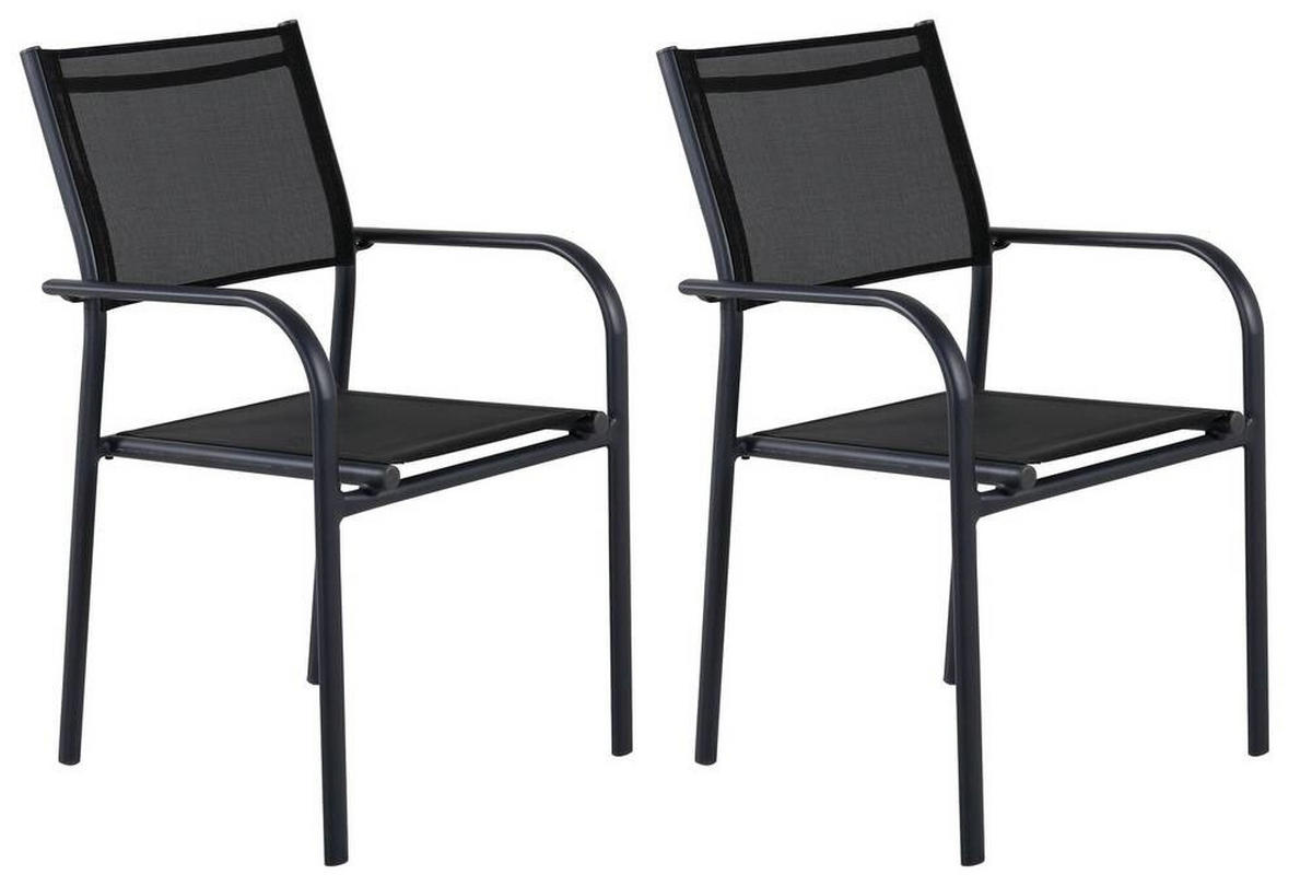 STAPELSESSEL Aluminium Schwarz  - Schwarz, KONVENTIONELL, Metall (56/90/55cm) - Gardenson