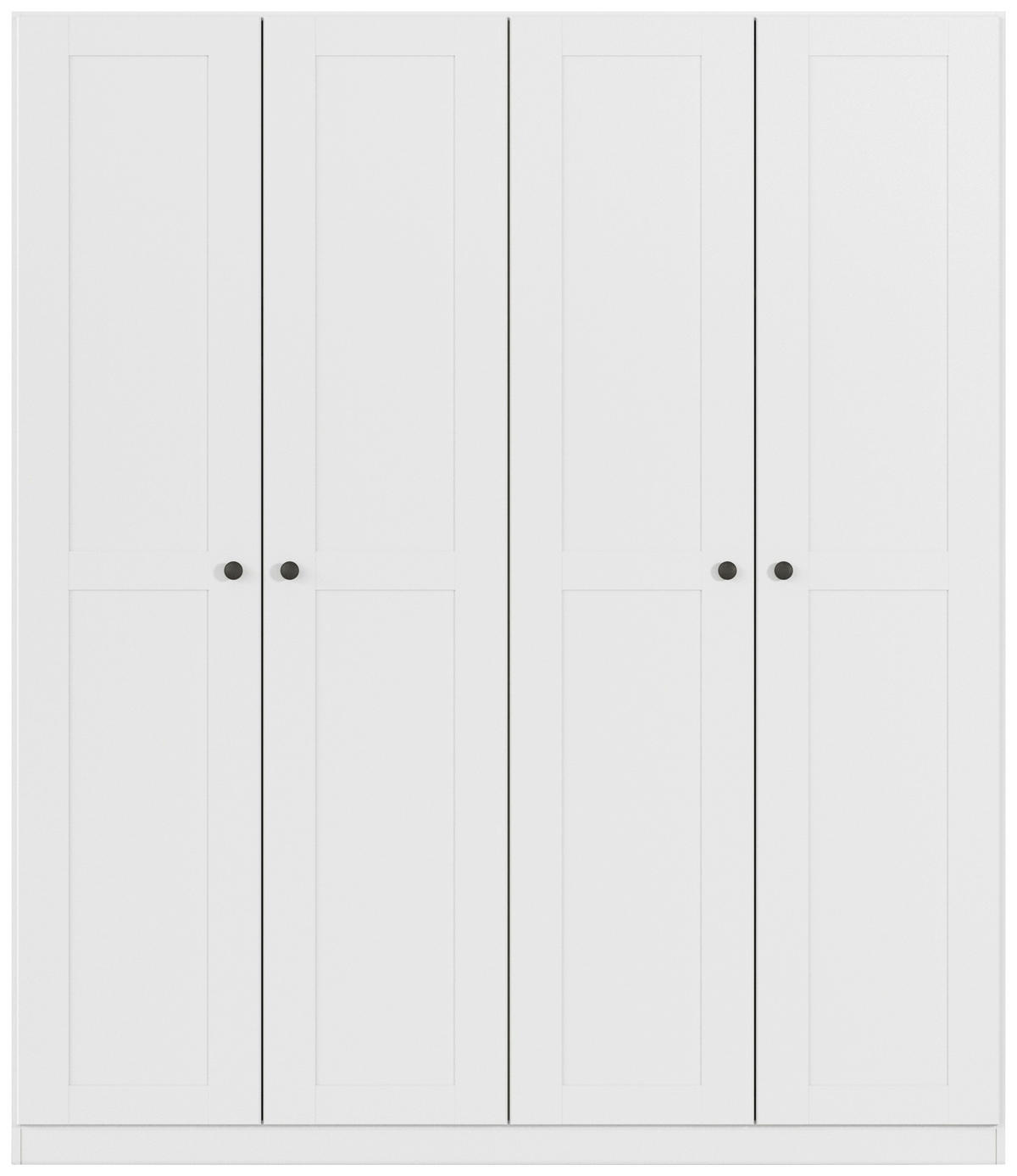 DREHTÜRENSCHRANK 181/210/54 cm,  in Weiß, 4-türig  - Schwarz/Weiß, KONVENTIONELL, Holzwerkstoff/Kunststoff (181/210/54cm) - home24