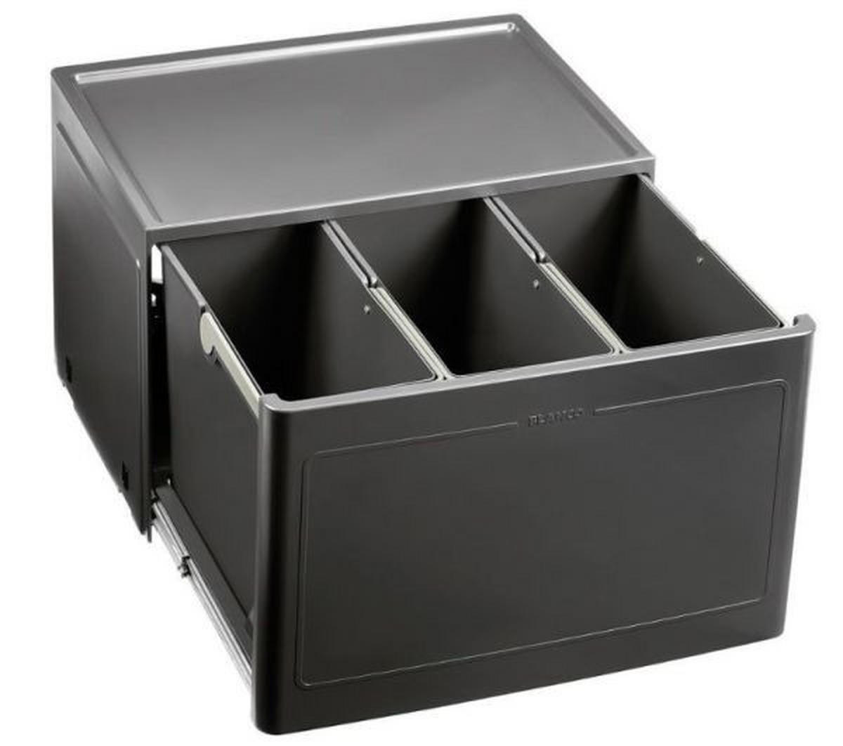 EINBAUABFALLSAMMLER 39 L  - Anthrazit, Basics, Kunststoff/Metall (52,5/35/40cm) - Blanco