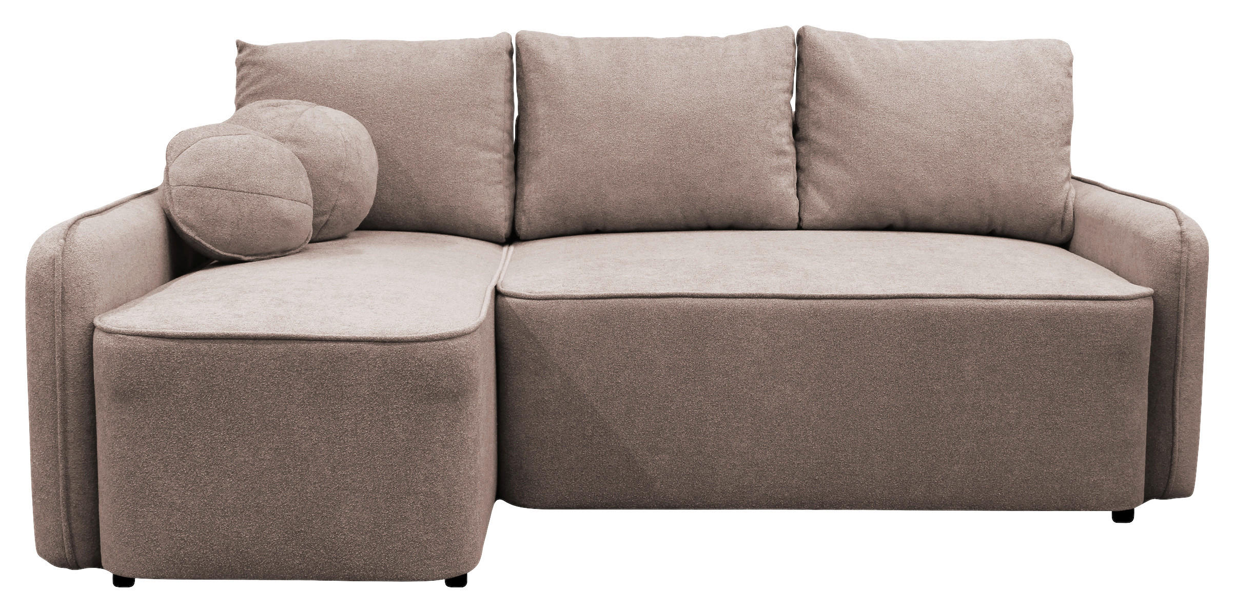 ECKSOFA in Struktur, Bouclé Rosa  - Schwarz/Rosa, Design, Kunststoff/Textil (143/209cm) - MID.YOU