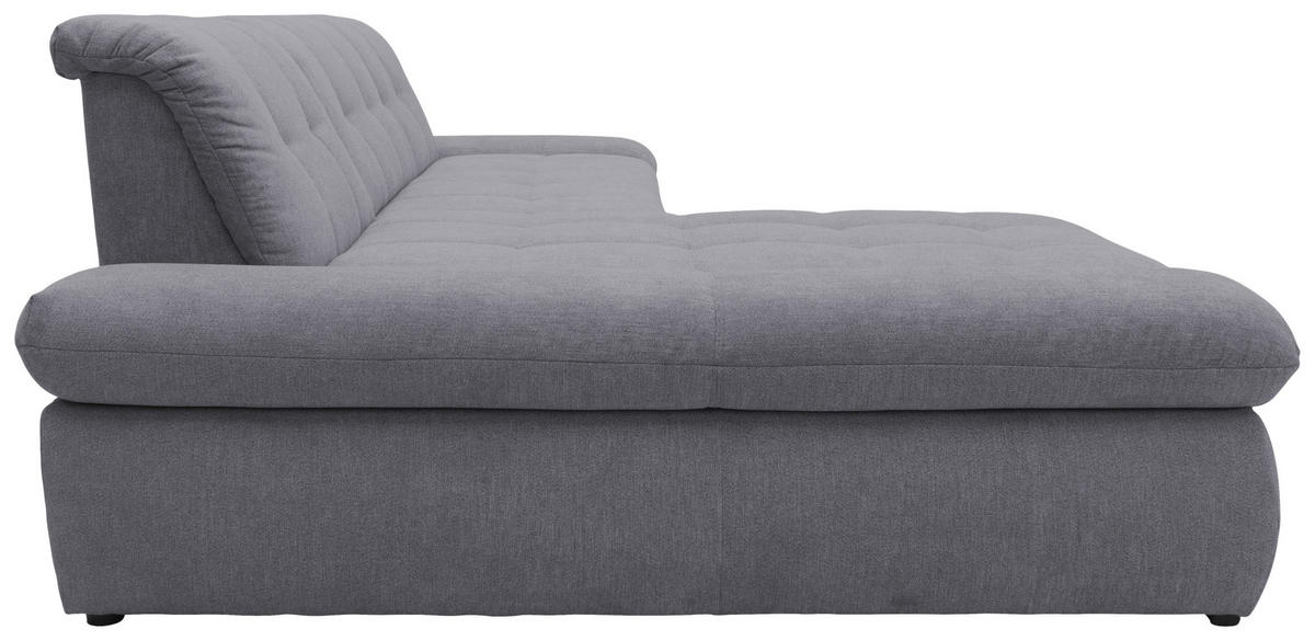 ECKSOFA in Mikrofaser Dunkelgrau  172/300 cm  - Chromfarben/Dunkelgrau, KONVENTIONELL, Textil/Metall (172/300cm) - MID.YOU