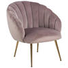 SESSEL in Samt Rosa  - Messingfarben/Rosa, Design, Textil/Metall (76/81/76cm) - Ambia Home