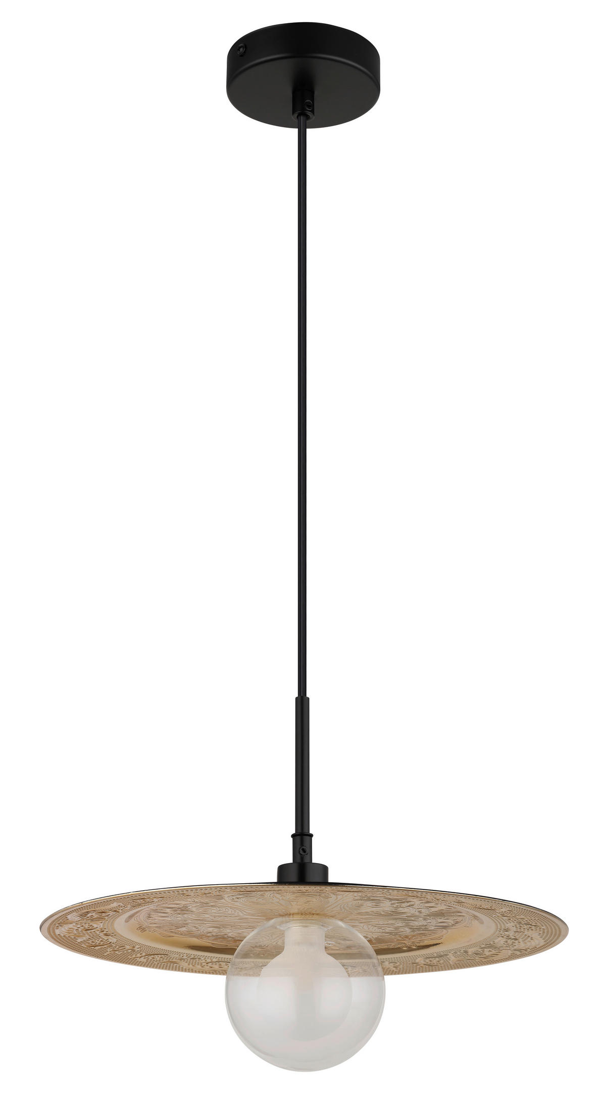 HÄNGELEUCHTE 33/119 cm    - Klar/Goldfarben, Design, Glas/Kunststoff (33/119cm) - Globo