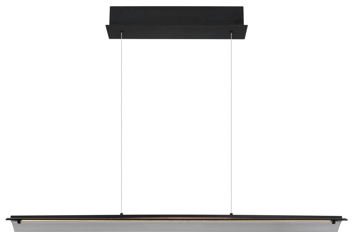 LED-HÄNGELEUCHTE 100/12/150 cm    - Schwarz/Grau, Design, Glas/Metall (100/12/150cm) - Globo