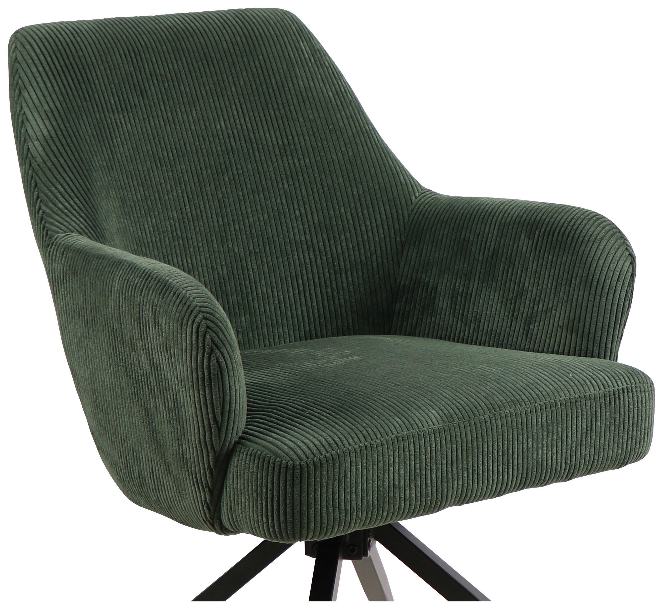 ARMLEHNSTUHL  in Eisen Cord  - Schwarz/Grün, MODERN, Holz/Textil (57/86/65cm) - MID.YOU