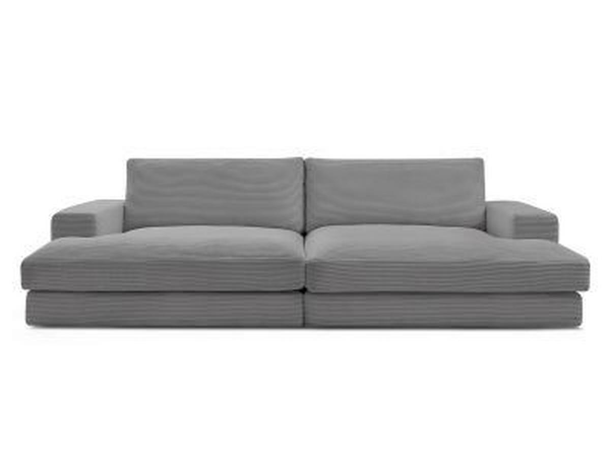 BIGSOFA LEONARD Cord Dunkelgrau  - Dunkelgrau/Schwarz, MODERN, Kunststoff/Textil (234/77/159cm)