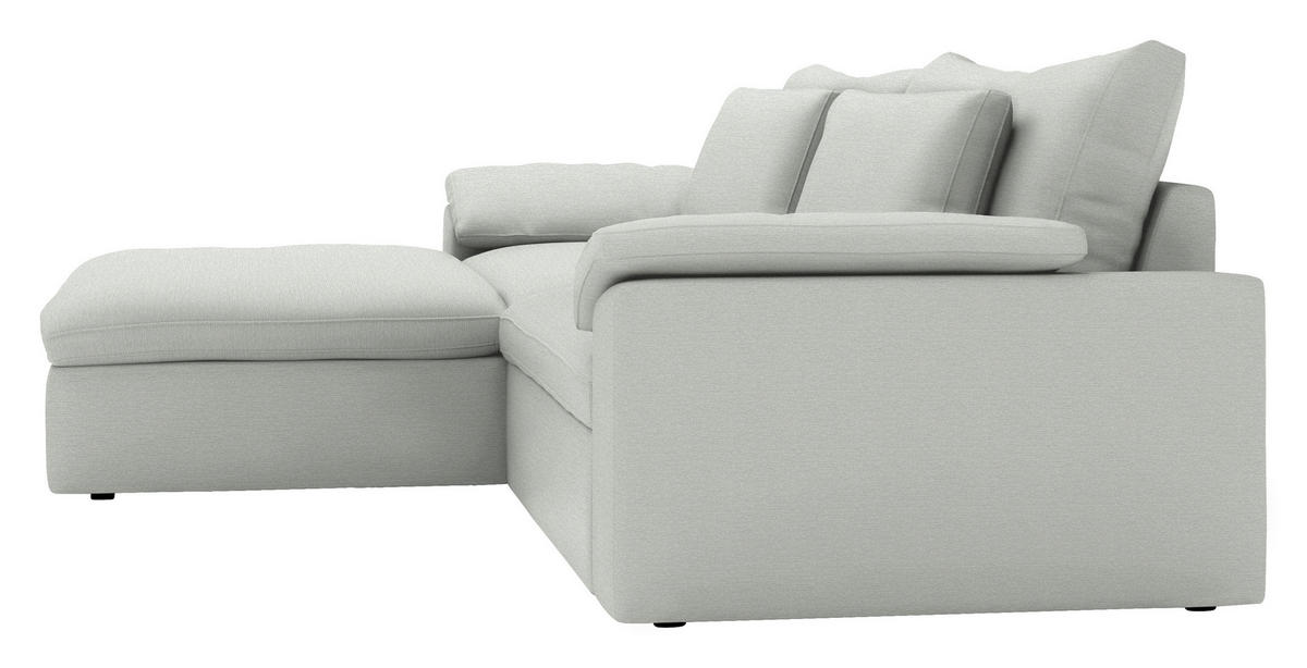 ECKSOFA  Webstoff Silberfarben  - Silberfarben/Schwarz, Modern, Kunststoff/Textil (198/306cm) - Carryhome