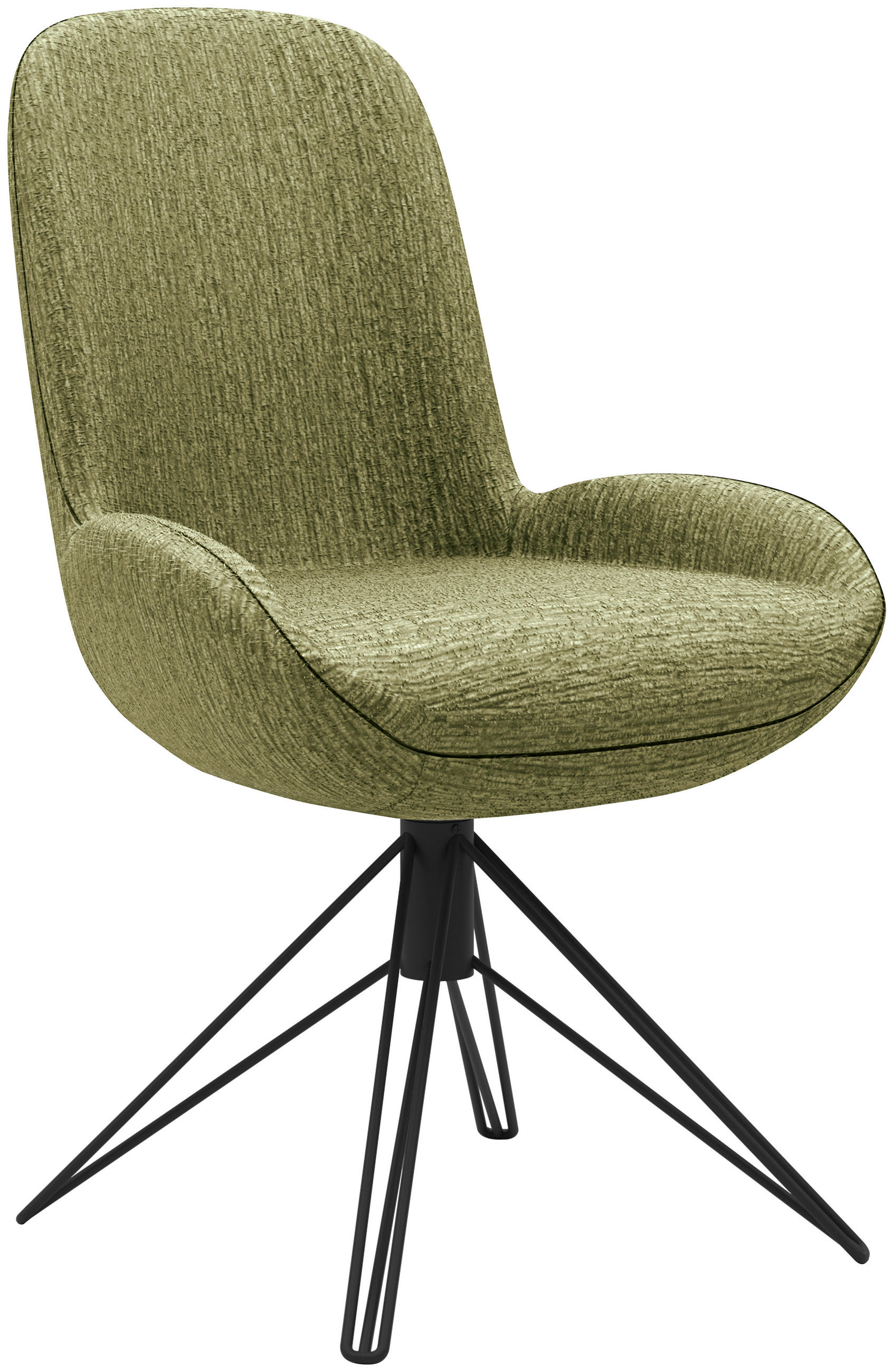 STUHL Chenille Grün  - Schwarz/Grün, Design, Textil/Metall (55/90/62cm) - Musterring