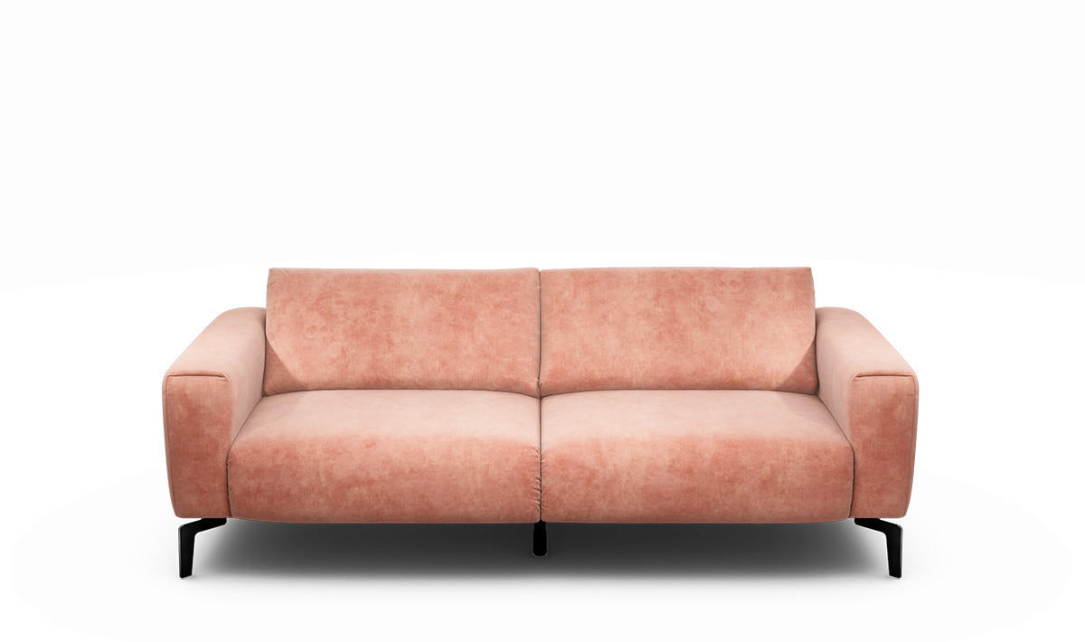 2,5-SITZER Samt Rosa  - Schwarz/Rosa, Design, Textil/Metall (220/86/86-94cm) - SENSOO