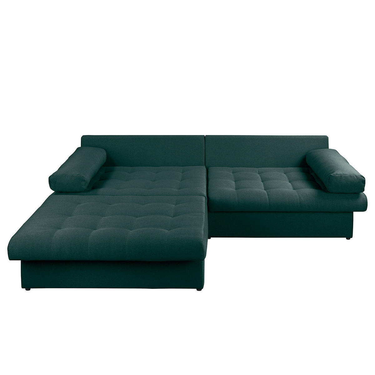 ECKSOFA Naomi in Mikrofaser Petrol Rückenkissen  243/284 cm  - Petrol/Schwarz, Design, Kunststoff/Textil (243/284cm) - P & B