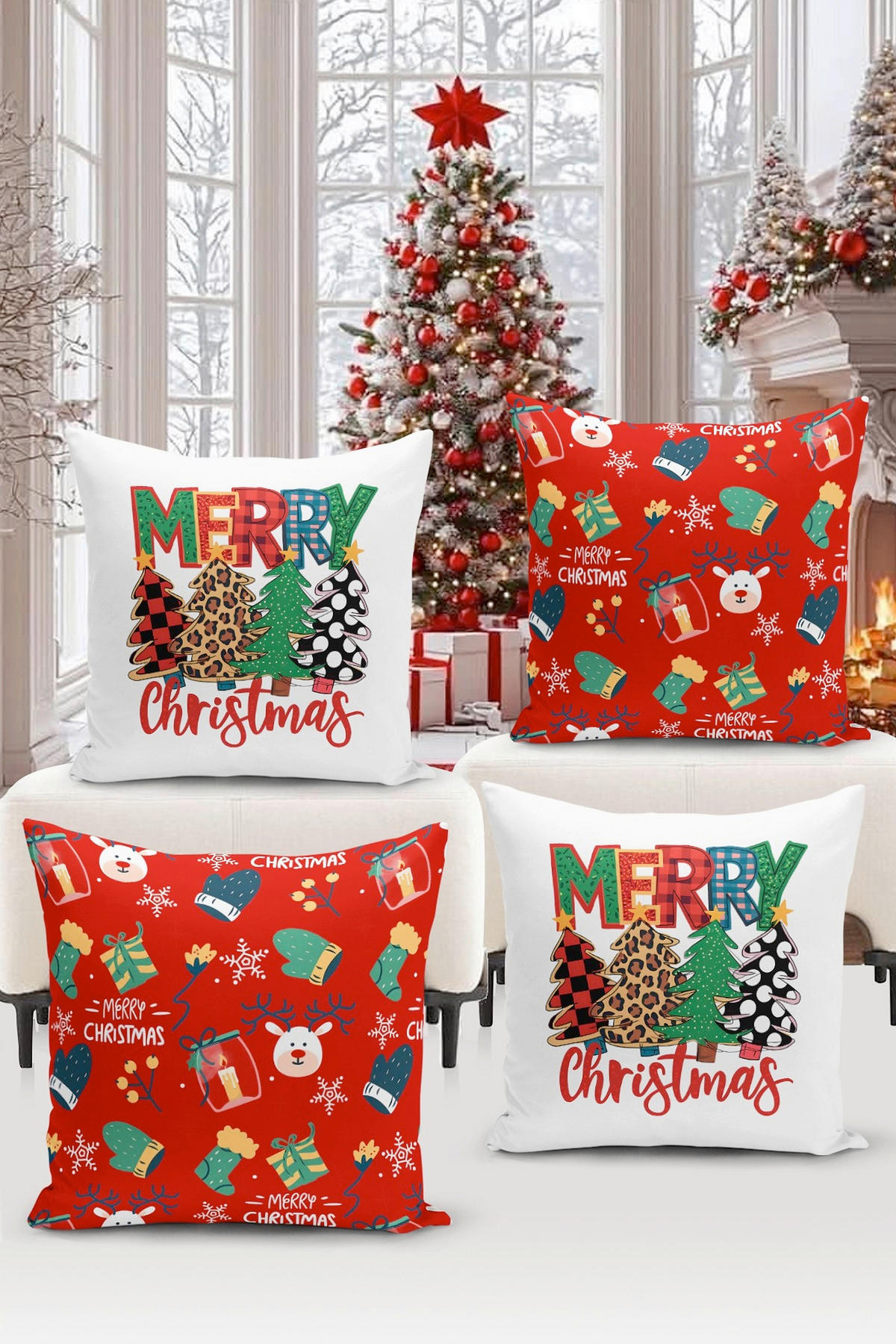 KISSENBEZUG-SET 43/43 cm  - Multicolor, Basics, Textil (43/43cm) - X-Mas