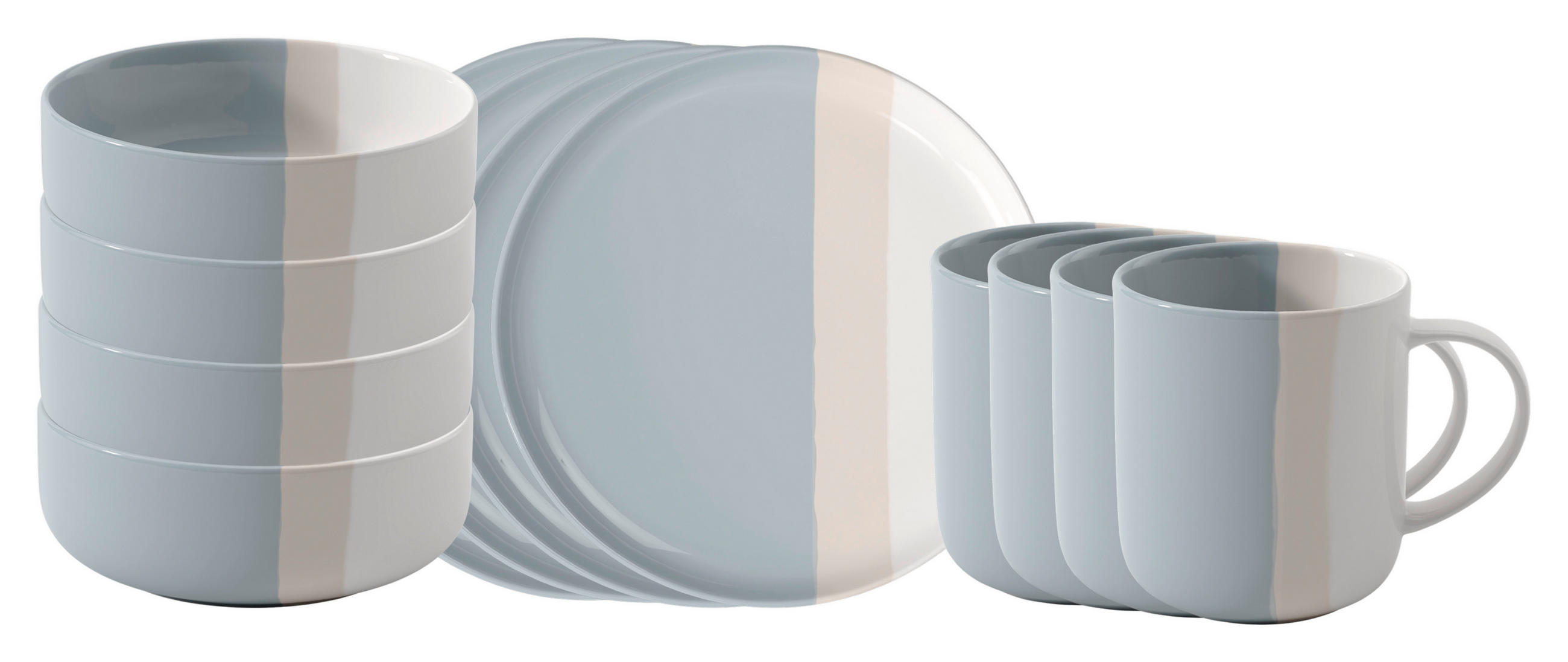 FRÜHSTÜCKSSET PastelPop Blue 12-teilig  - Salbeigrün/Beige, Basics, Keramik - Villeroy & Boch