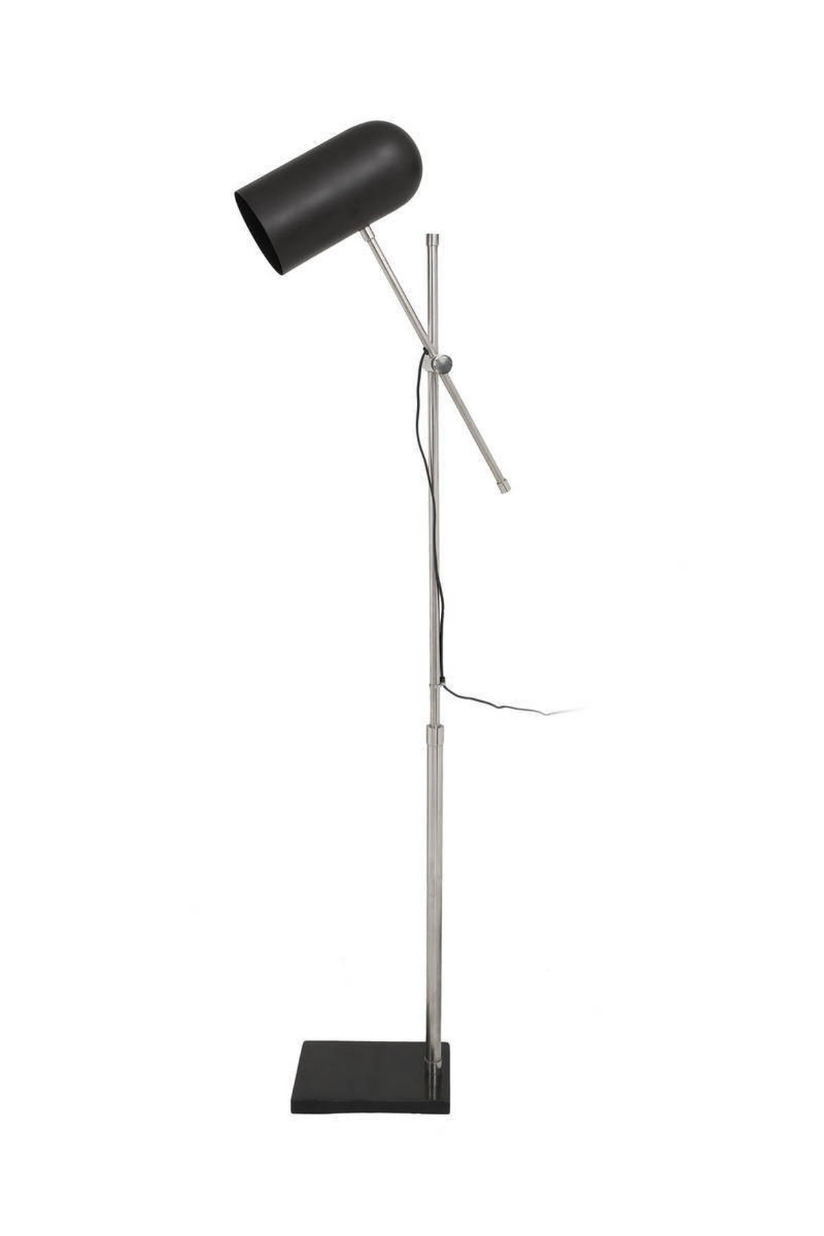 STEHLEUCHTE - Silberfarben/Schwarz, Trend, Kunststoff/Stein (58/138/18cm) - Kayoom
