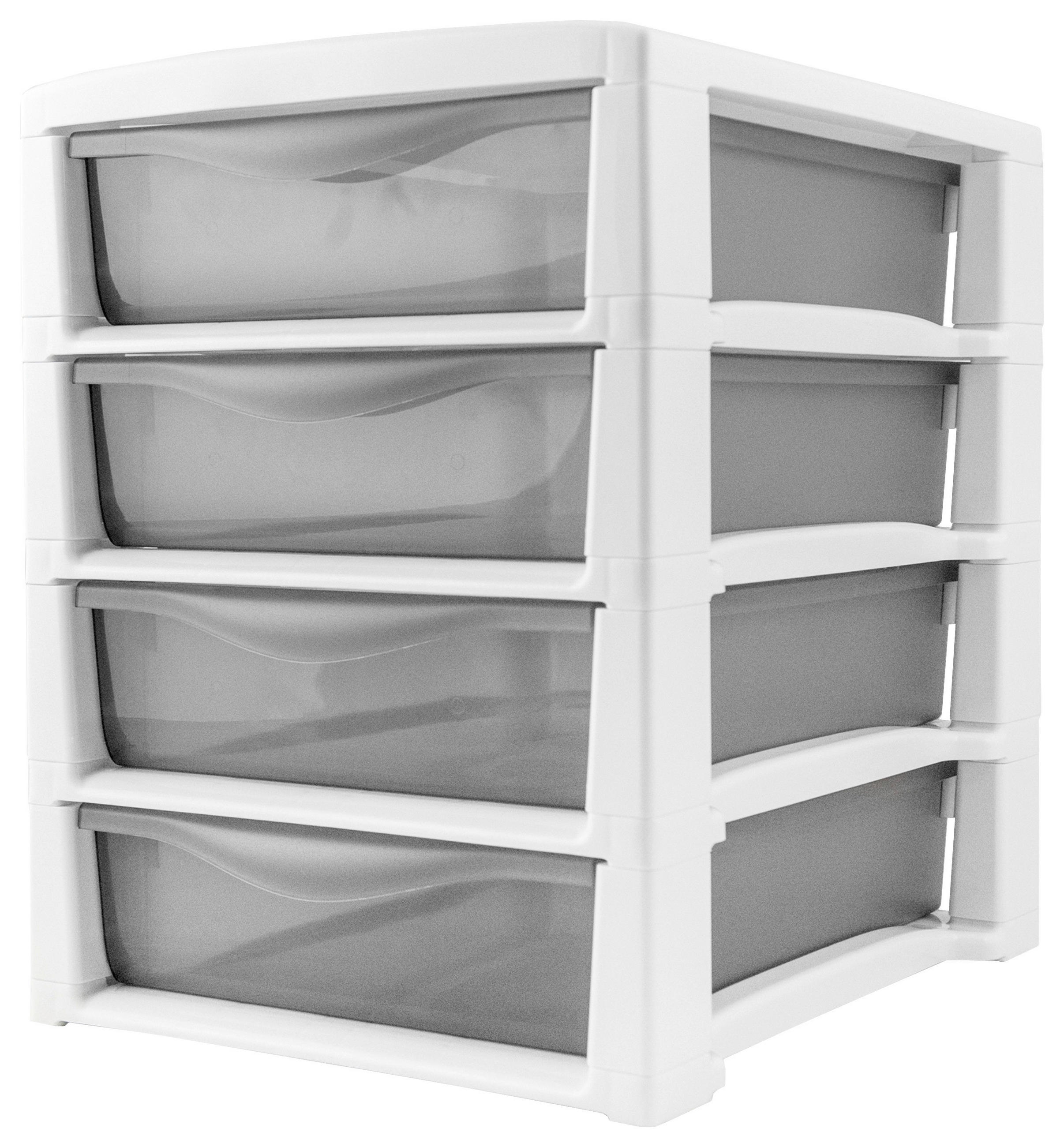 Schubladenbox Office 4 Weiß Kunststoff 4 Laden