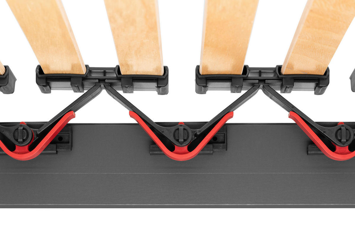 LATTENROST 80/200 cm Kopfteil, Fußteil, Mittelzone verstellbar, Buche  - Anthrazit, Basics, Holz (80/200cm) - Livetastic