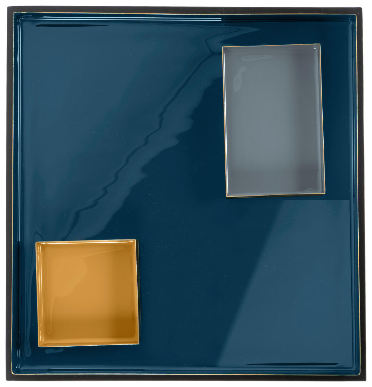 BEISTELLTISCH 40/40/40 cm Blau, Grau, Orange quadratisch  - Blau/Schwarz, Design, Metall (40/40/40cm) - Kayoom