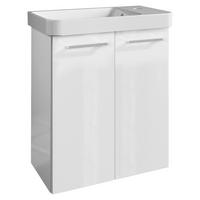 WASCHTISCHKOMBI 55,5 cm  - Chromfarben/Weiß, MODERN, Keramik/Holzwerkstoff (55,5cm) - Voleo