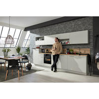 KÜCHENLEERBLOCK 360 cm   in Eichefarben, Platinfarben  - Platinfarben/Edelstahlfarben, Design, Holzwerkstoff/Metall (360cm) - Nolte Küchen