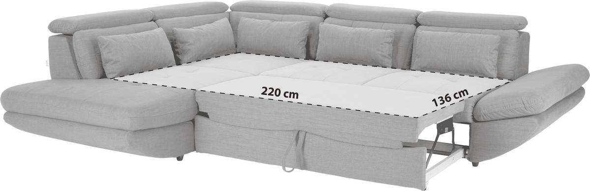 WOHNLANDSCHAFT in Webstoff Dunkelblau  - Schwarz/Dunkelblau, Modern, Kunststoff/Textil (233/311cm) - MID.YOU