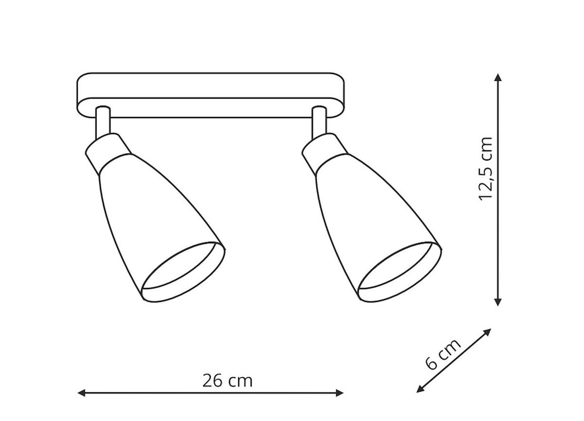 DECKENSTRAHLER Campana 12.5/26/6 cm  - Weiß, Design, Metall (12.5/26/6cm)