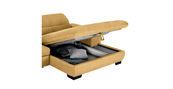 ECKSOFA in Webstoff Honig  265/180 cm  - Schwarz/Honig, Design, Textil/Metall (265/180cm) - Carryhome