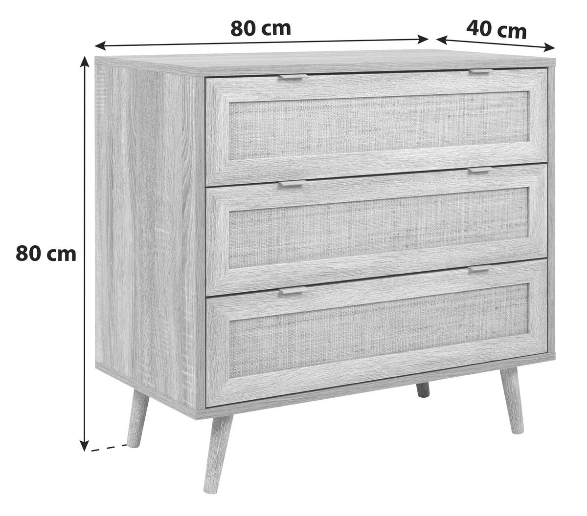 KOMMODE  in 80/80/40 cm  - Sonoma Eiche, Natur, Holz/Holzwerkstoff (80/80/40cm) - MID.YOU