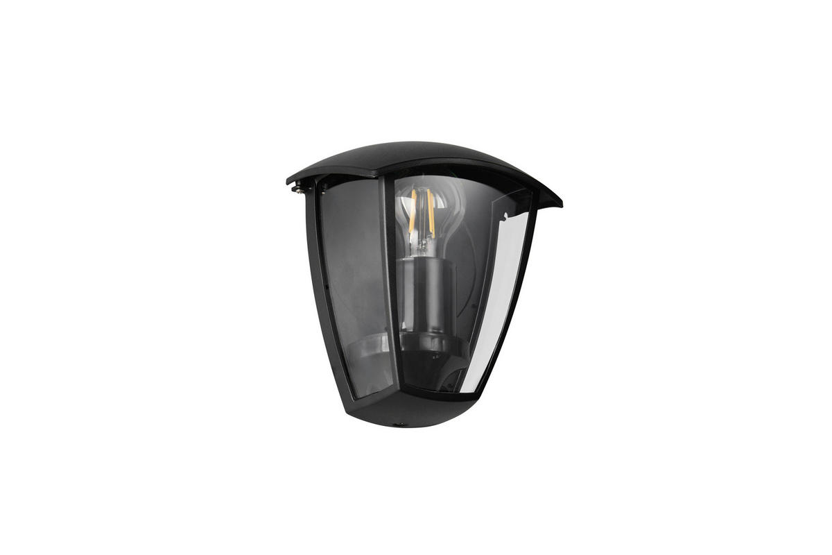 AUßENWANDLEUCHTE 18/13/20 cm  - Klar/Schwarz, KONVENTIONELL, Kunststoff/Metall (18/13/20cm) - Trio Leuchten