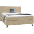 BOXSPRINGBETT 180/200 cm  in Beige  - Beige/Schwarz, KONVENTIONELL, Holz/Textil (180/200cm) - Voleo