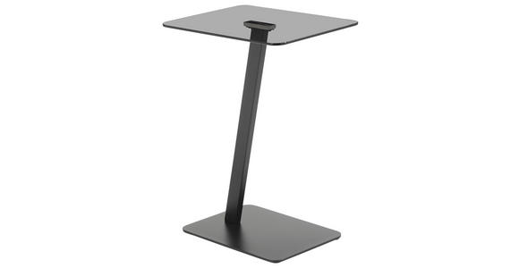BEISTELLTISCH in Metall, Glas 40/30/55 cm  - Schwarz/Grau, Design, Glas/Metall (40/30/55cm) - Carryhome