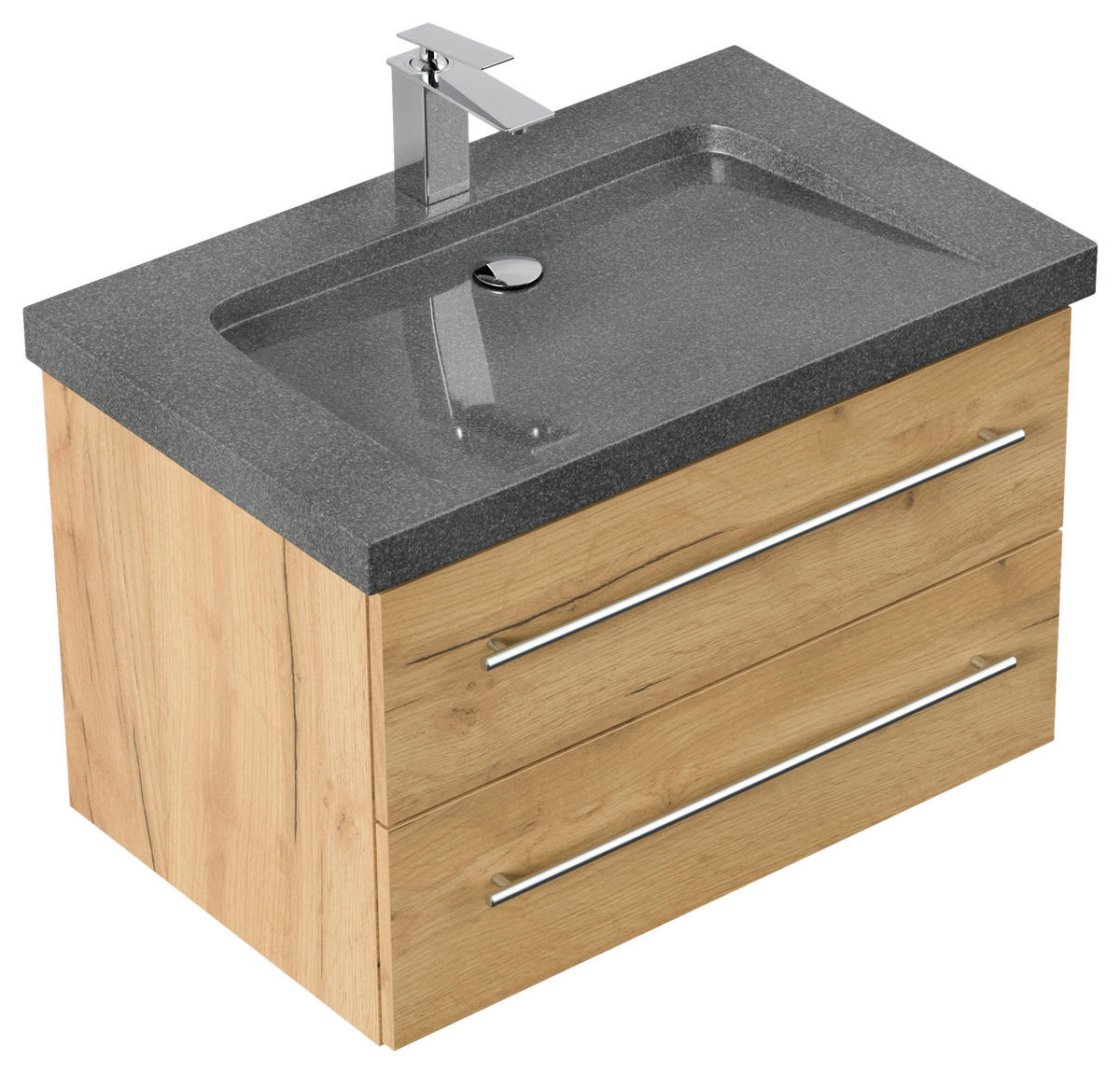 WASCHTISCHKOMBI 75 cm  - Eichefarben, Basics, Holzwerkstoff/Stein (75cm) - MID.YOU