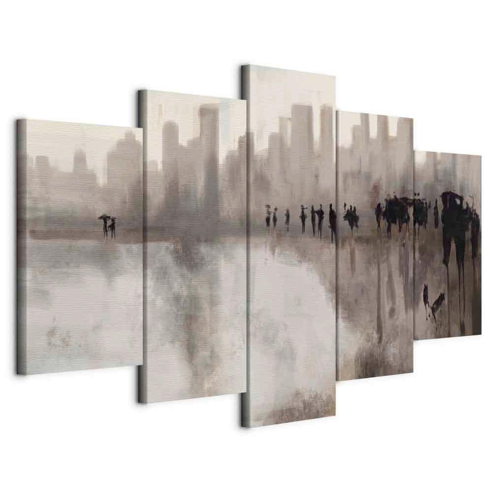 CANVASTAVLA 100/50/1,2 cm  - beige/grå, Basics, trämaterial/textil (100/50/1,2cm) - artgeist