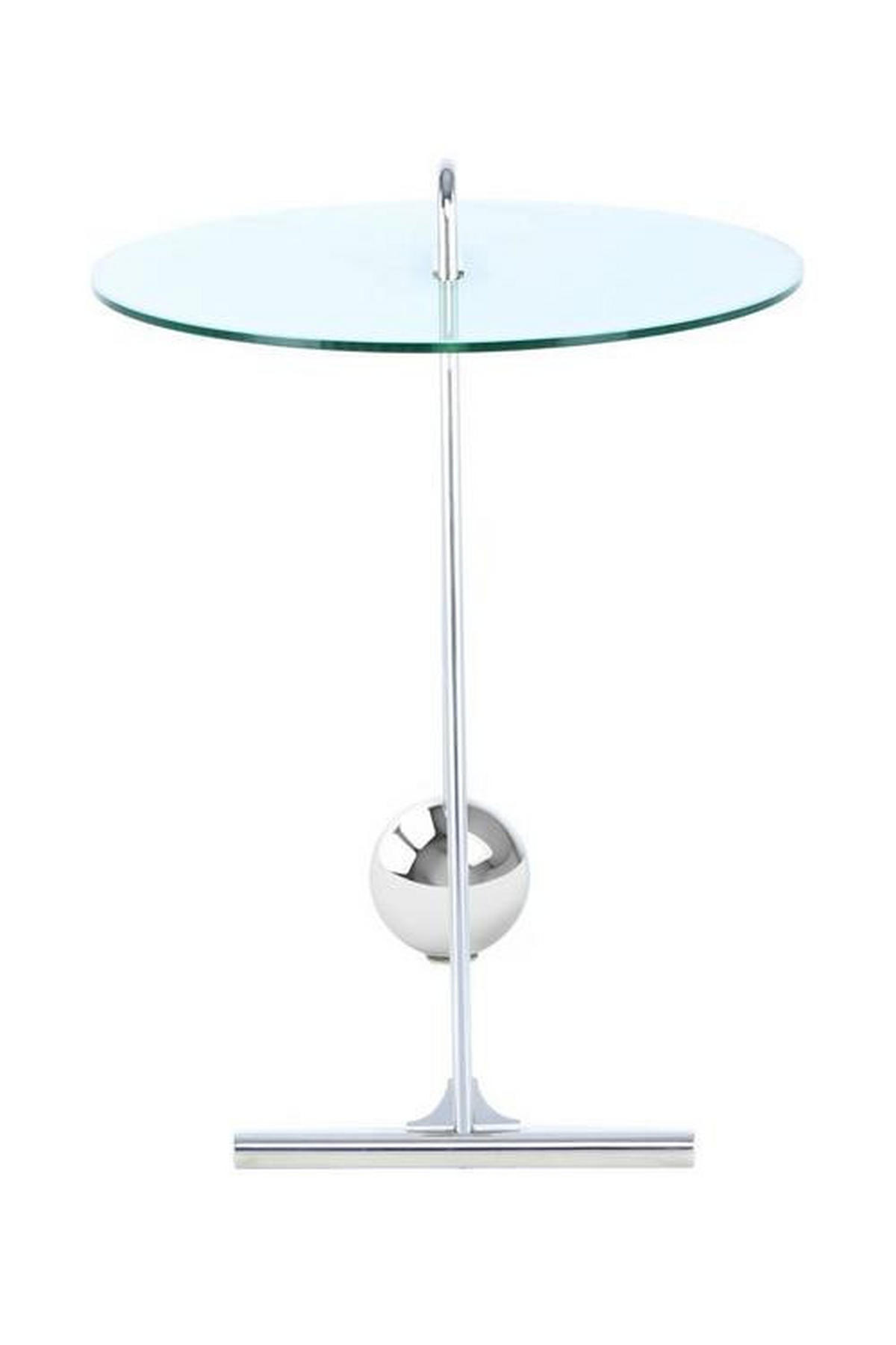PRÍRUČNÝ STOLÍK, strieborná, biela - biela/strieborná, Basics, kov/sklo (46/46/60cm)