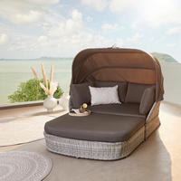 GARTENMUSCHEL 154/137/192 cm Aluminium  - Grau, MODERN, Kunststoff/Textil (154/137/192cm) - Ambia Garden