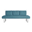SITZBANK 224/92/78 cm  in Hellblau  - Chromfarben/Hellblau, Design, Textil/Metall (224/92/78cm) - Dieter Knoll