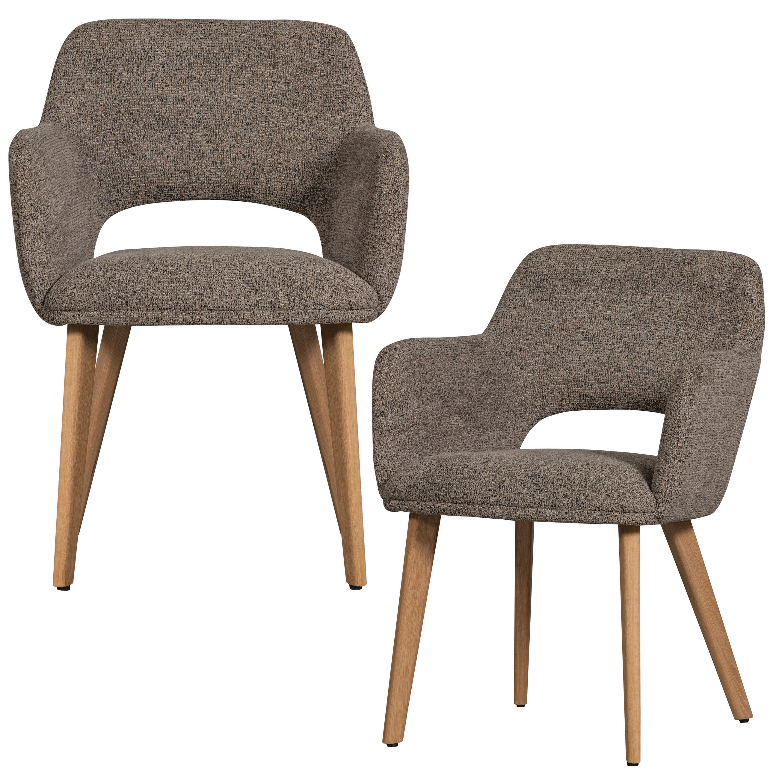 Livetastic Armlehnstuhl-Set Murat Natur, Taupe 61x86x60 cm