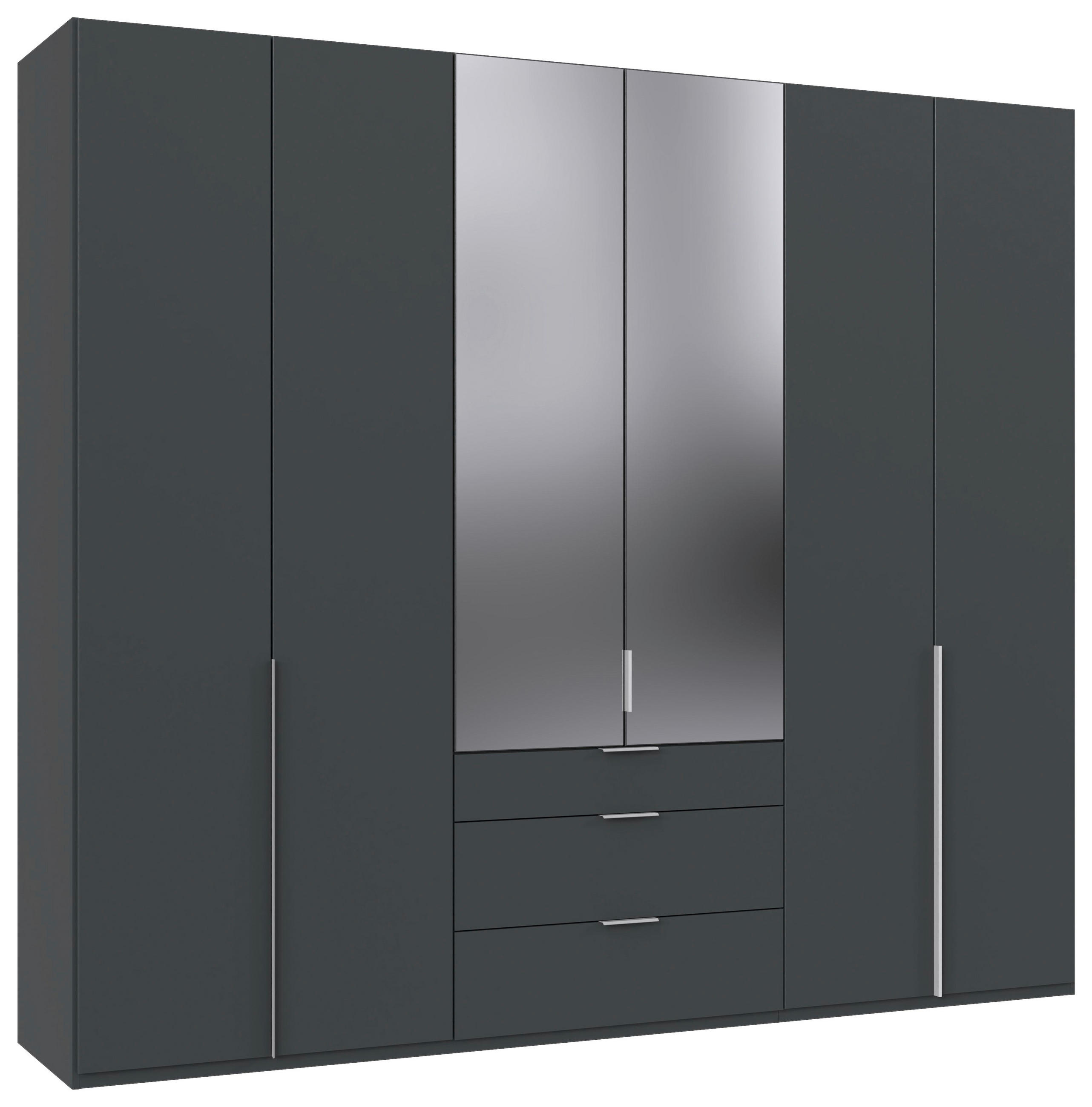GARDEROB MED GÅNGJÄRN 270/236/58 cm 6-dörrar - aluminiumfärg/grafitfärgad, Modern, metall/trämaterial (270/236/58cm) - MID.YOU